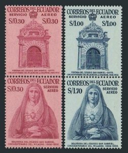 Ecuador C320-323a pairs, MNH. Mi 960-963. San Gabriel College, 50th Ann. 1958.