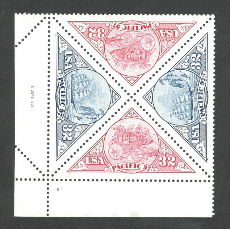 3130-31 Pacific 97  Plate Block Mint/nh (Free Shipping)