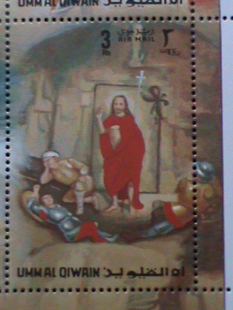 UMM AL QIWAIN -AIRMAIL STAMP THE PASSION OF CHRIST BY HANS MEMLING-MNH SHEET