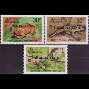 BARBUDA 1987 - Scott# 923-5 Reptiles 30c-$1 NH