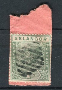 MALAYA; SELANGOR 1890s classic Tiger issue fine used POSTMARK PIECE