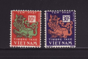 South Vietnam J1, J3 MH Temple Lion, Postage Due Stamps