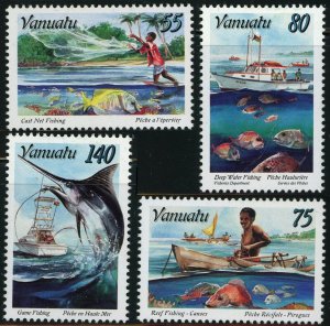 Vanuatu #669-672 Fishing Saltwater Outdoor Sports Postage Stamps 1996 Mint LH