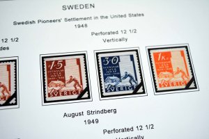 COLOR PRINTED SWEDEN 1941-1970 STAMP ALBUM PAGES (47 illustrated pages)