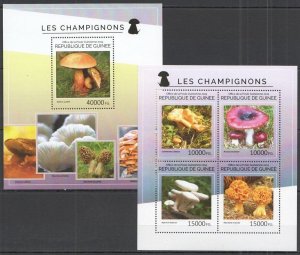 B0864 2014 Guinea Flora Plants Mushrooms Kb+Bl Mnh Stamps