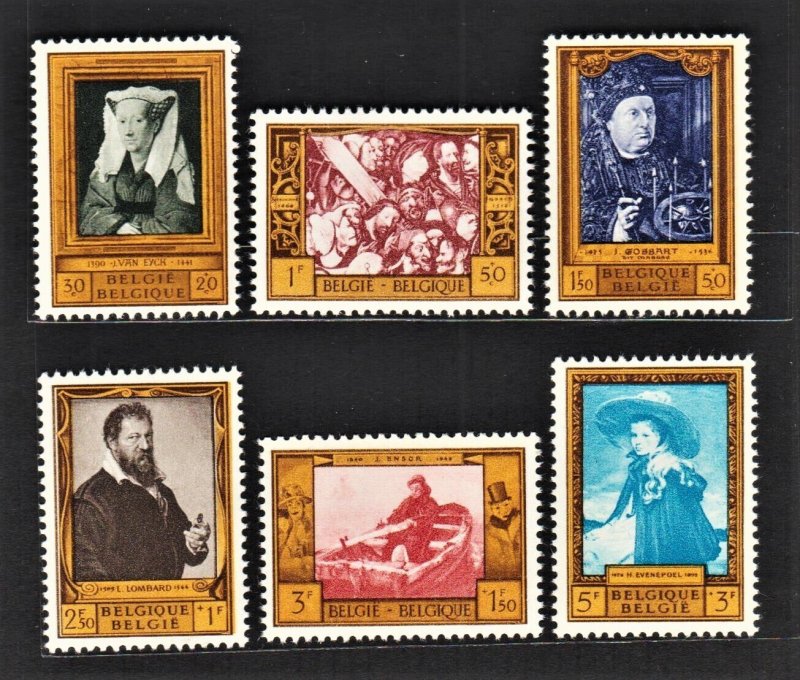BELGIUM 1958 Famous Paintings (6v Cpt) Fresh MNH CV$15
