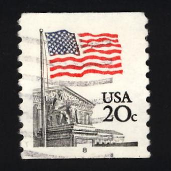 #1895 Flag over Courts used single PNC # 8