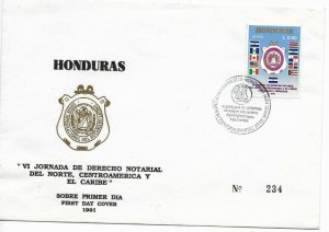 HONDURAS 1991 LAW CENTRALAMERICAN & CARIBBEAN JOURNEY RIGHTS FLAGS FDC