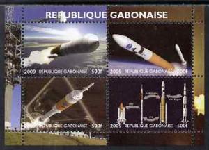 Gabon 2009 NASA Space Exploration #03 perf sheetlet conta...