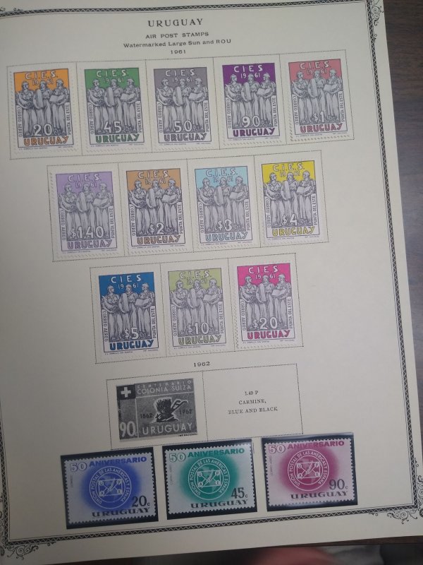 collection on pages Uruguay airmail 1941-62 PS: CV $230