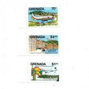 Grenada - 1985 - Saline Airport - Set Of 3 Stamps - Scott #1266-8 - MNH