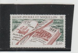 St. Pierre & Miquelon  Scott#  476  MNH  (1986 Discovery of SPM)