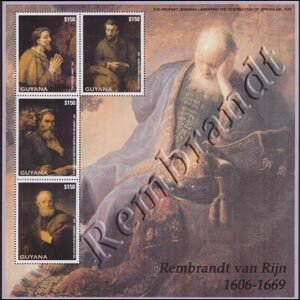 GUYANA 2004 - Scott# 3839 Sheet-Rembrandt Paintings NH