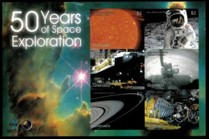 Grenada 2008 - Space - Sheet of 6 IMPERF Stamps - Scott #3698 - MNH