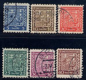 Czechoslovakia Scott # 152 - 157, used