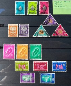MALAYA MNH & USED #99-115 *1961-63* Catalog $25.05 ??