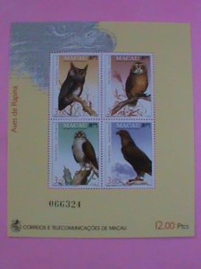 CHINA-MACAU STAMPS- 1993-SC#702b- LOVELY COLORFUL MACAU BIRDS- MNH-S/S SHEET.