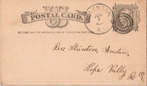 United States Rhode Island Allenton 1885 target  1850-1957  Postal Card.