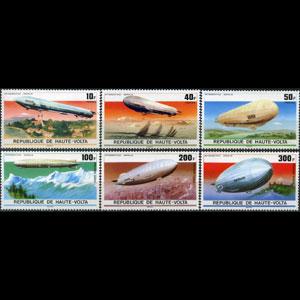 BURKINA FASO 1976 - Scott# 395-7+C Zeppelin Set of 6 NH