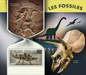 Togo 2019 MNH Dinosaurs Stamps Fossils Prehistoric Animals Stegosaurus 1v S/S