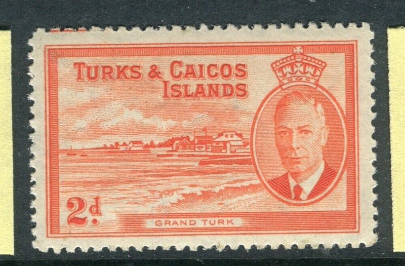TURKS CAICOS; 1950s early GVI pictorial issue Mint hinged Shade of 2d. value