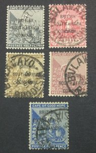 MOMEN: RHODESIA STAMPS SG #58-62 1896 USED LOT #60916