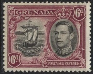 Grenada 138 (mh) 6p seal of the colony, George VI, red vio & black (1938)