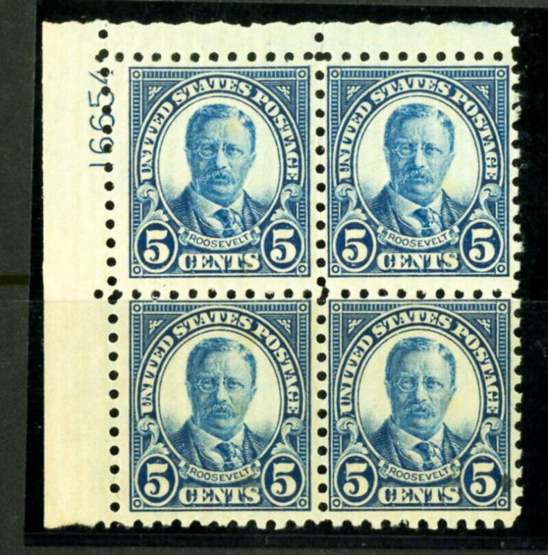 US Stamps # 586 5c T. Roosevelt F VF OG NH Scott Value $425.00