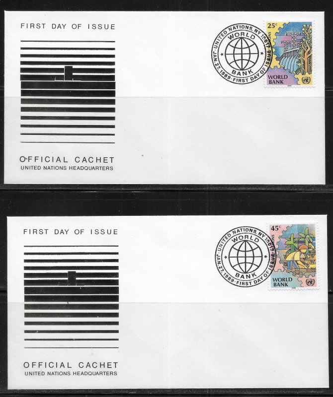 United Nations NY 546-47 World Bank Headquarters Cachet FDC First Day Cover