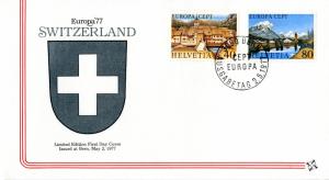 SWITZERLAND FDC EUROPA 1977 #627-8 BIN $3.00