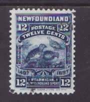 Newfoundland-Sc#69- id19-used 12c Willow Ptarmigan-Birds-1897-