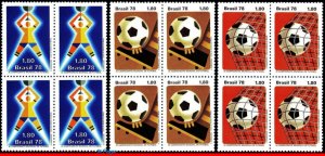1550-52 BRAZIL 1978 WORLD CUP, FOOTBALL SOCCER, FIFA, MI# 1643-45, BLOCKS MNH