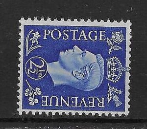 GREAT BRITAIN GEORGE VI 1940 2�d ultramarine showing watermark sideways - 38793