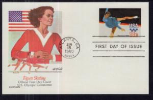 US UX82 Olympic Figure Skating Postal Card Fleetwood U/A FDC