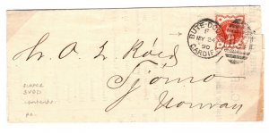 GB WALES Cover *BUTE DOCKS D57* Scarce 3VOD DUPLEX Freight List 1890 ZA163