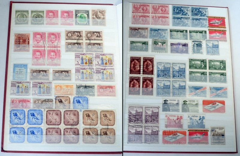COLOMBIA Airmail Postage Latin America Stamps Block Sheet Collection Album