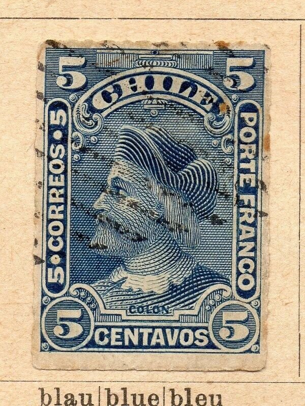 Chile 1900 Early Issue Fine Used 5c. NW-09274