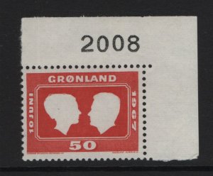 Greenland #69  MNH   1967  royal wedding