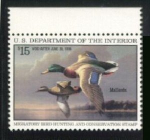 US Stamp #RW62 MNH - Pair of MAGNIFICENT Mallards in Flight Over the Water