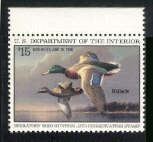 US Stamp #RW62 MNH - Pair of MAGNIFICENT Mallards in Flight Over the Water
