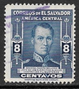 EL SALVADOR 1947 8c Ramon Belloso Issue Sc 600 VFU