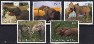 Chad 1998 Elephant Animals Wildlife Fauna Mammals Set (5) MNH