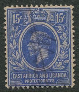 East Africa & Uganda - Scott 45 - KGV Definitive -1912 - Used -Single 15c Stamp