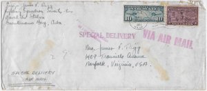 1941 VA-73 NAS Guantanamo Bay, p/m USS Wasp to Norfolk, Va Airmail (N8070)