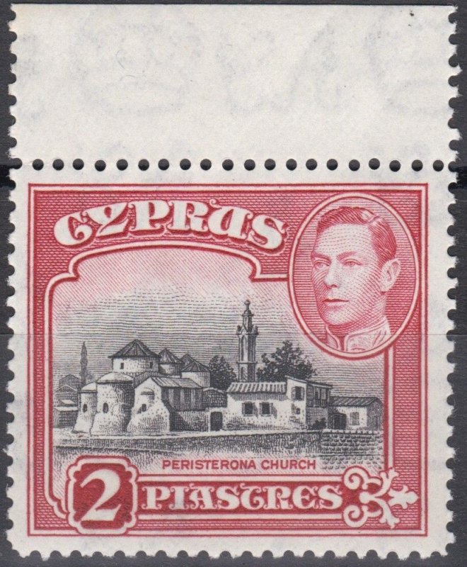 002021/ Cyprus 1942 Sg155b 2pi Black & Carmine MNH