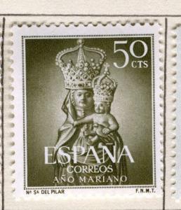 SPAIN;  1954 early Marian Year issue Mint hinged 50c. value