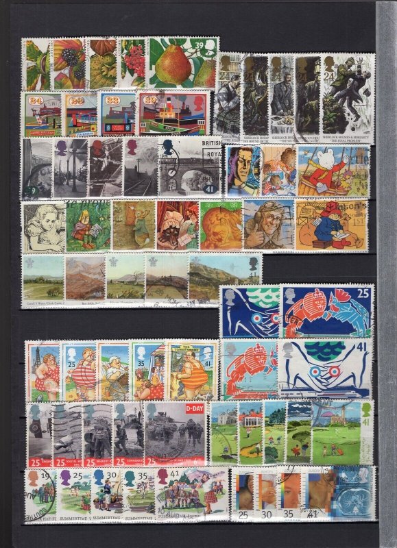 GB 1990-1998 Collection of Commemorative Sets Used 407 Stamps
