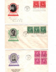US 3 used first day covers 879 880 871  cat $30.00