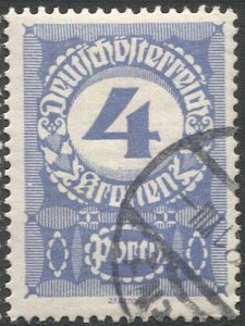 AUSTRIA 1920  Sc J88 4k Postage Due Used, F-VF, White Paper variety