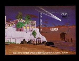 Ghana 1989 - Halley's Comet REVAL - Souvenir Stamp Sheet - Scott #1131 - MNH